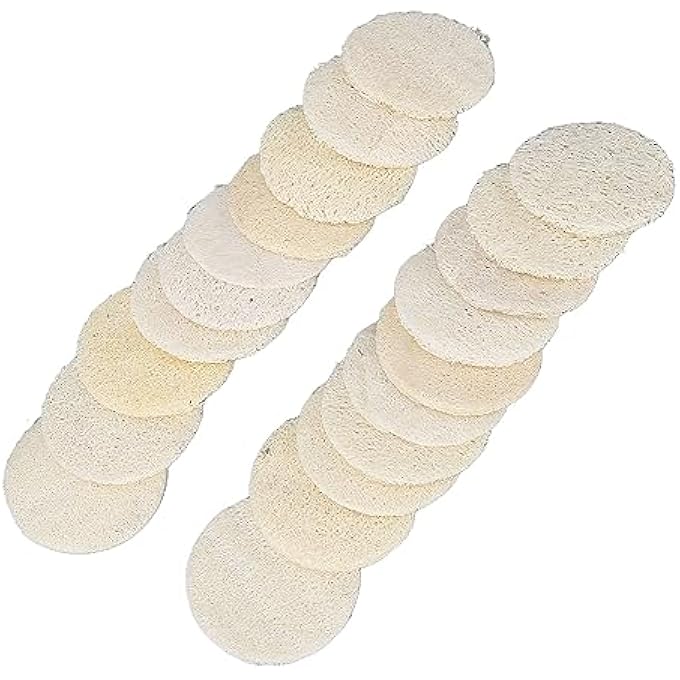 Sorandy Soft Gentle Body Facial Cleansing Makeup Remover Brush Facial Body Scrubbers Pad for Men Women Shower Bath 20pcs Loofah Sponge Exfoliating Face Pads - Image 4